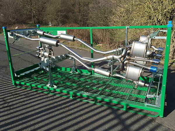 Rack made for automotive exhaust components